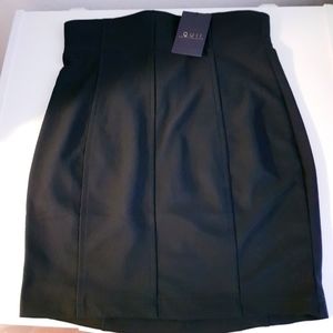 NWT Quii Exquisite Collection Bodycon Black Mini Pencil Skirt
